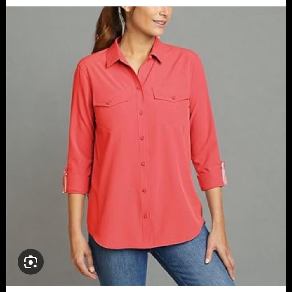 Eddie Bauer Women's Coral Button-Down Shirt